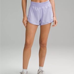 Lululemon Athletica Lavender Track That High Rise Lined Shorts